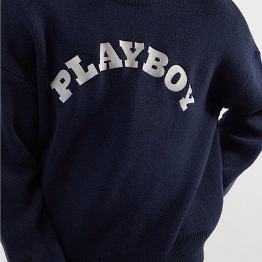 Rare Find! PLAYBOY Dark Blue “Pursuit of Pleasure “ Crewneck Sweater